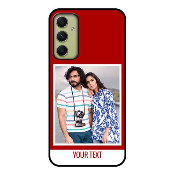 Galaxy A34 5G Personalized Glass Phone Case - Simple Red Color Design