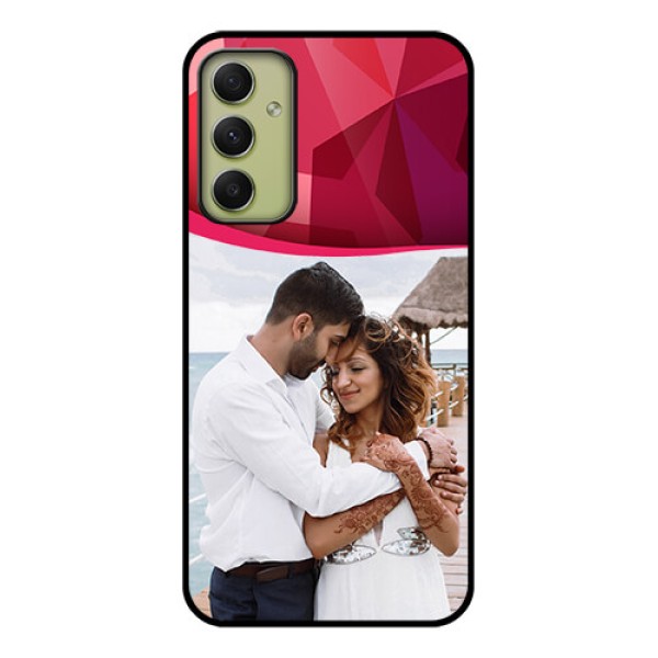Galaxy A34 5G Custom Glass Mobile Case - Red Abstract Design Galaxy A34 5G Custom Glass Mobile Case - Red Abstract Design