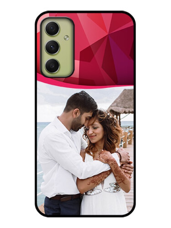Custom Galaxy A34 5G Custom Glass Mobile Case - Red Abstract Design