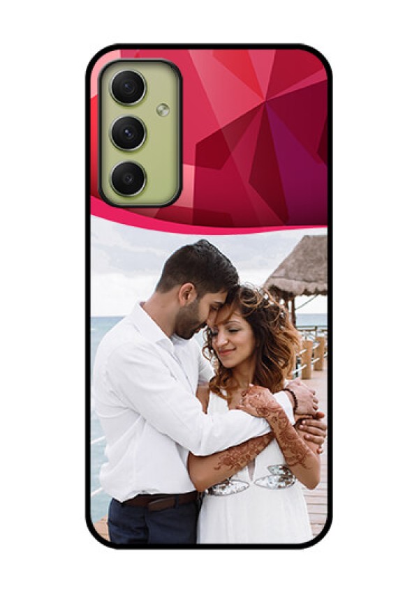 Galaxy A34 5G Custom Glass Mobile Case - Red Abstract Design