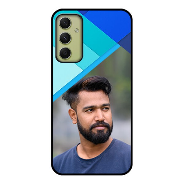 Galaxy A34 5G Custom Glass Phone Case - Blue Pattern Design