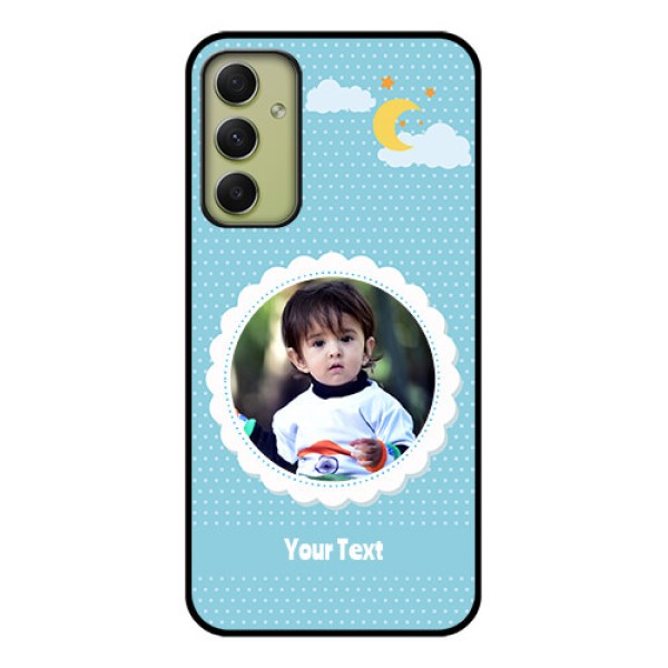 Galaxy A34 5G Personalised Glass Phone Case - Violet Pattern Design