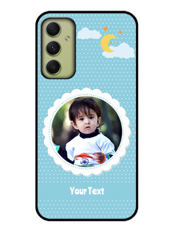 Custom Galaxy A34 5G Personalised Glass Phone Case - Violet Pattern Design