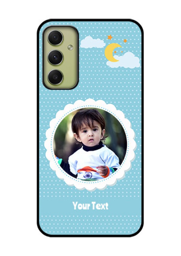 Galaxy A34 5G Personalised Glass Phone Case - Violet Pattern Design