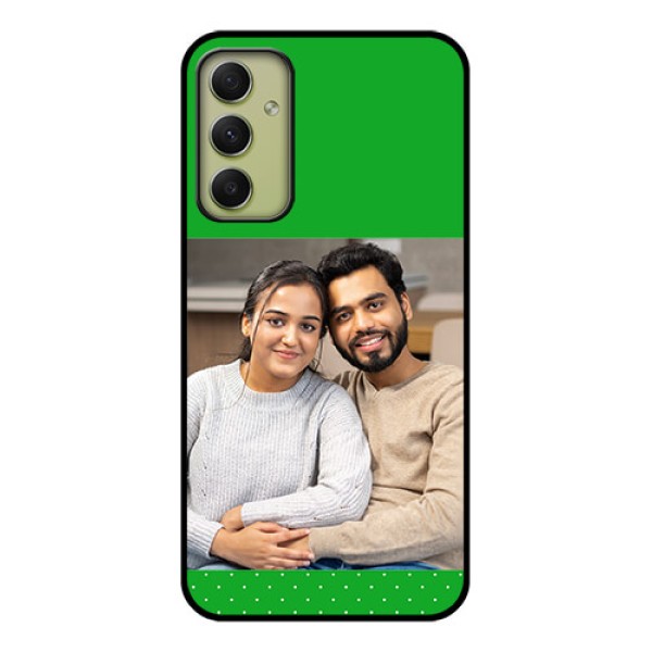 Galaxy A34 5G Personalized Glass Phone Case - Green Pattern Design