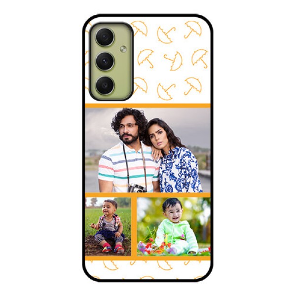 Galaxy A34 5G Custom Glass Mobile Case - Yellow Pattern Design