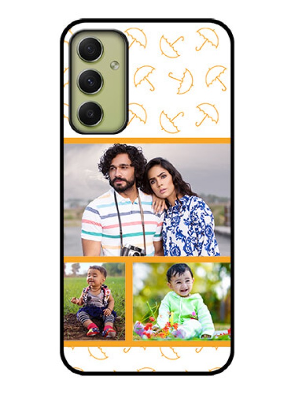 Custom Galaxy A34 5G Custom Glass Mobile Case - Yellow Pattern Design
