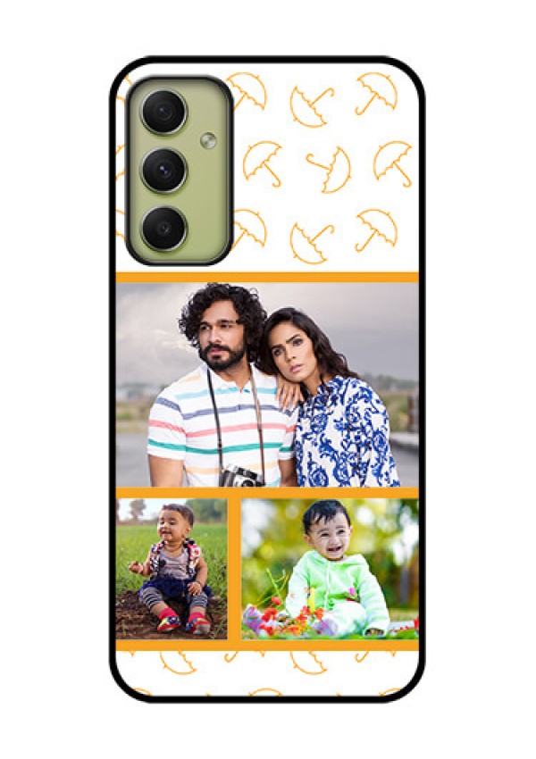 Galaxy A34 5G Custom Glass Mobile Case - Yellow Pattern Design