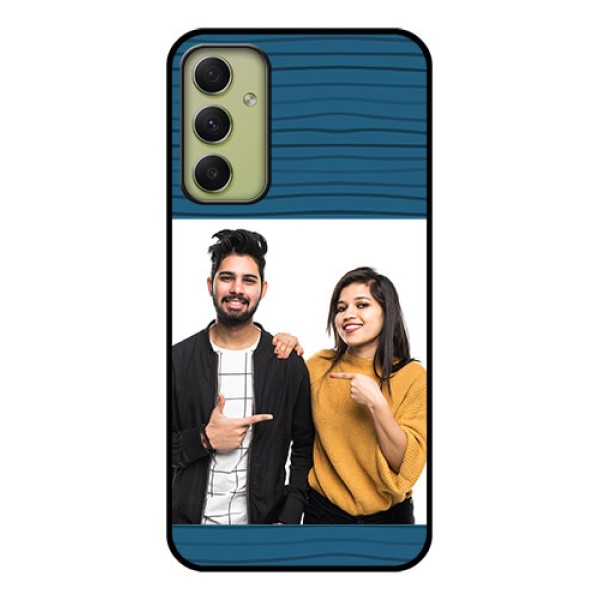 Galaxy A34 5G Custom Glass Phone Case - Blue Pattern Cover Design Galaxy A34 5G Custom Glass Phone Case - Blue Pattern Cover Design