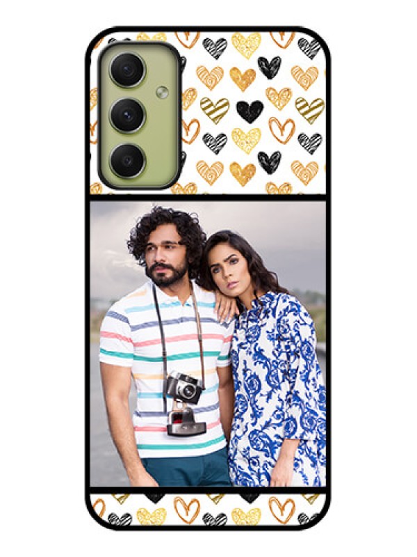 Custom Galaxy A34 5G Photo Printing on Glass Case - Love Symbol Design