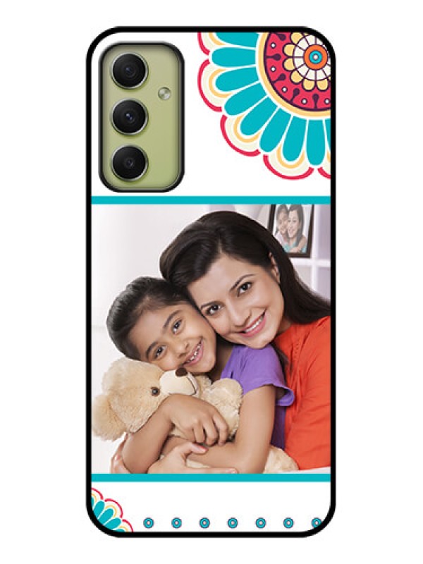 Custom Galaxy A34 5G Custom Glass Phone Case - Flower Design