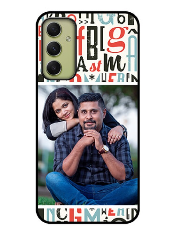 Custom Galaxy A34 5G Personalized Glass Phone Case - Alphabet Design