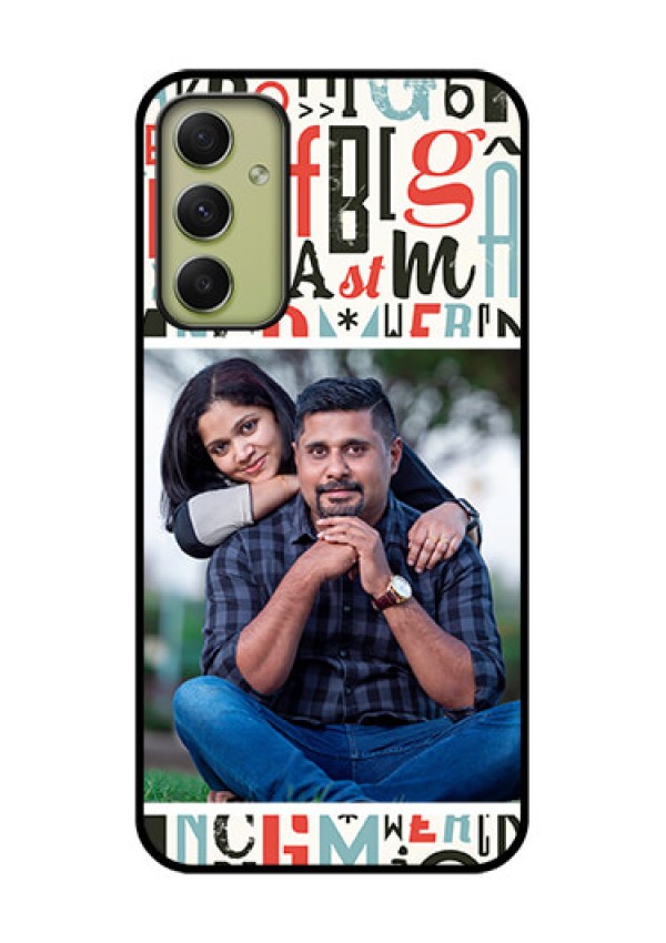Galaxy A34 5G Personalized Glass Phone Case - Alphabet Design