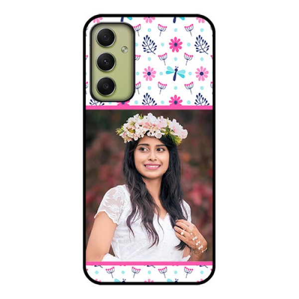 Galaxy A34 5G Photo Printing on Glass Case - Colorful Flower Design