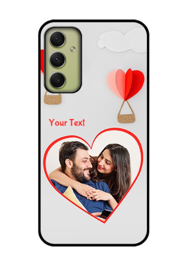 Galaxy A34 5G Custom Glass Mobile Case - Parachute Love Design