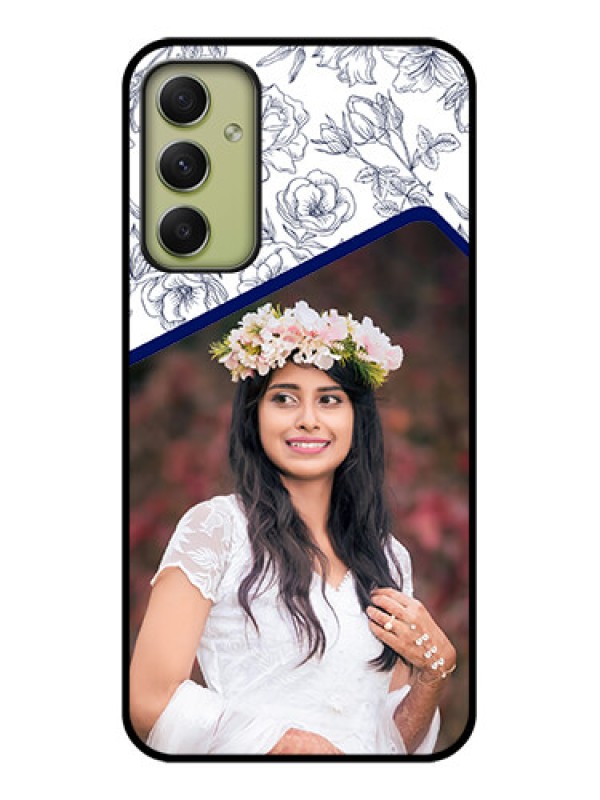 Custom Galaxy A34 5G Personalized Glass Phone Case - Premium Floral Design