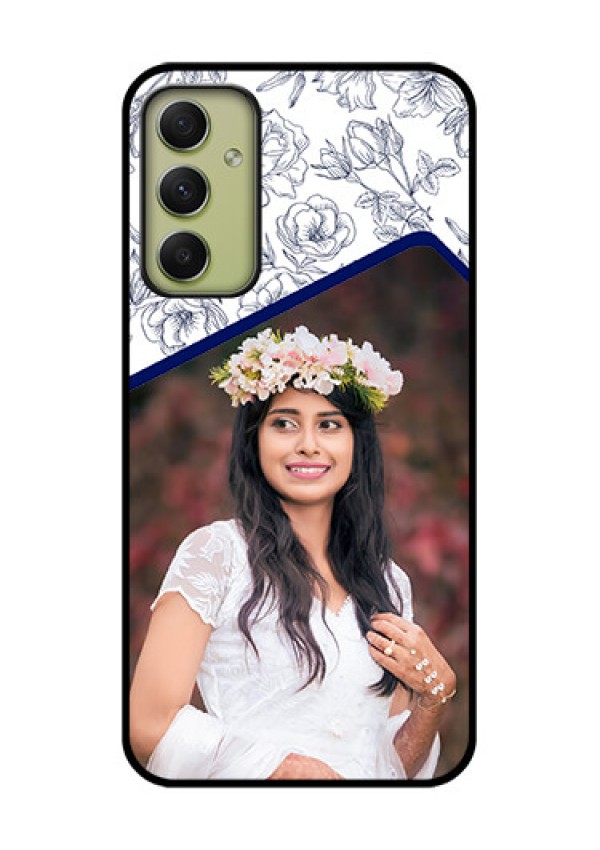 Galaxy A34 5G Personalized Glass Phone Case - Premium Floral Design