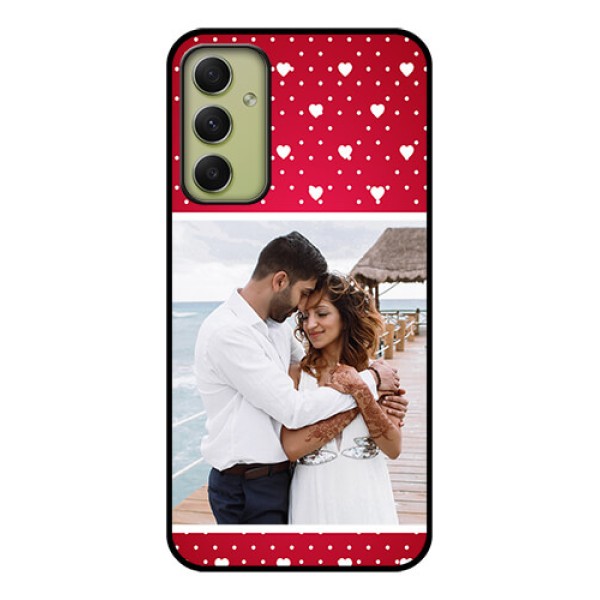 Galaxy A34 5G Photo Printing on Glass Case - Hearts Mobile Case Design