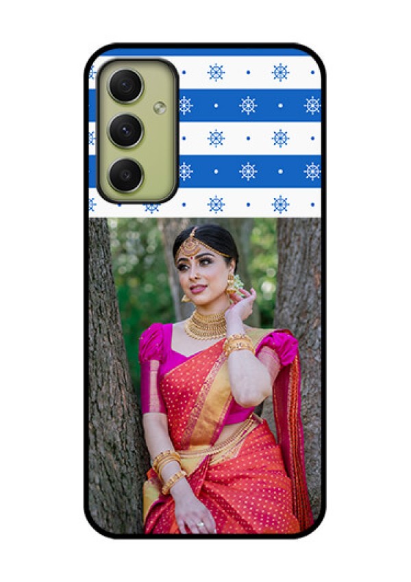 Galaxy A34 5G Photo Printing on Glass Case - Snow Pattern Design