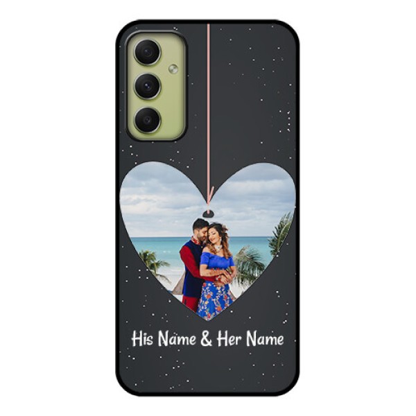 Galaxy A34 5G Custom Glass Phone Case - Hanging Heart Design Galaxy A34 5G Custom Glass Phone Case - Hanging Heart Design