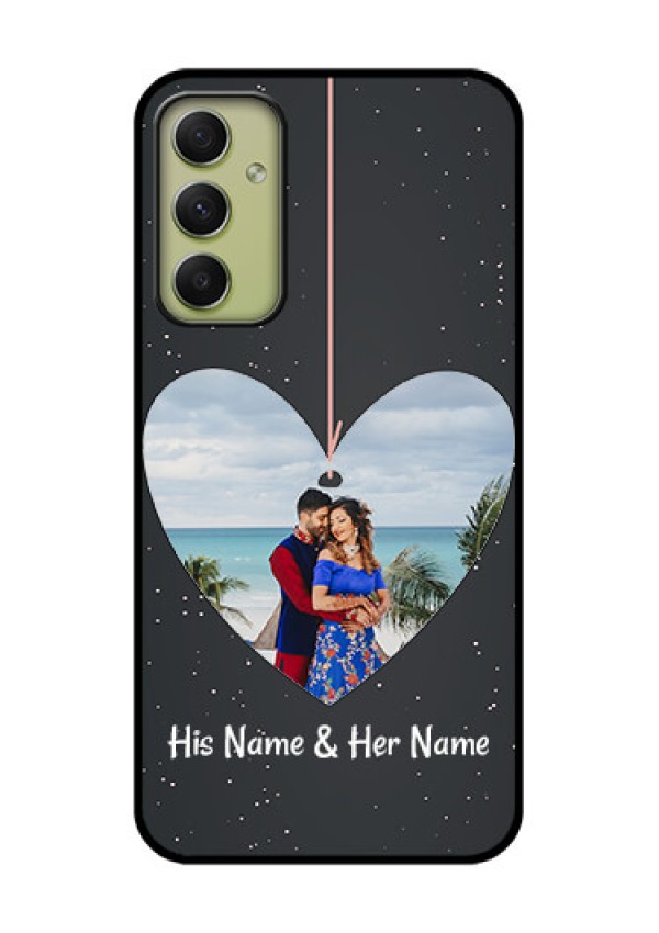 Galaxy A34 5G Custom Glass Phone Case - Hanging Heart Design