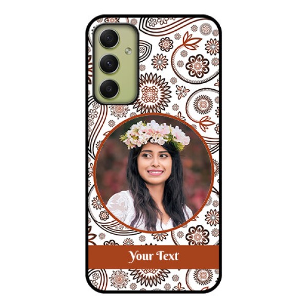 Galaxy A34 5G Custom Glass Mobile Case - Abstract Flower Design