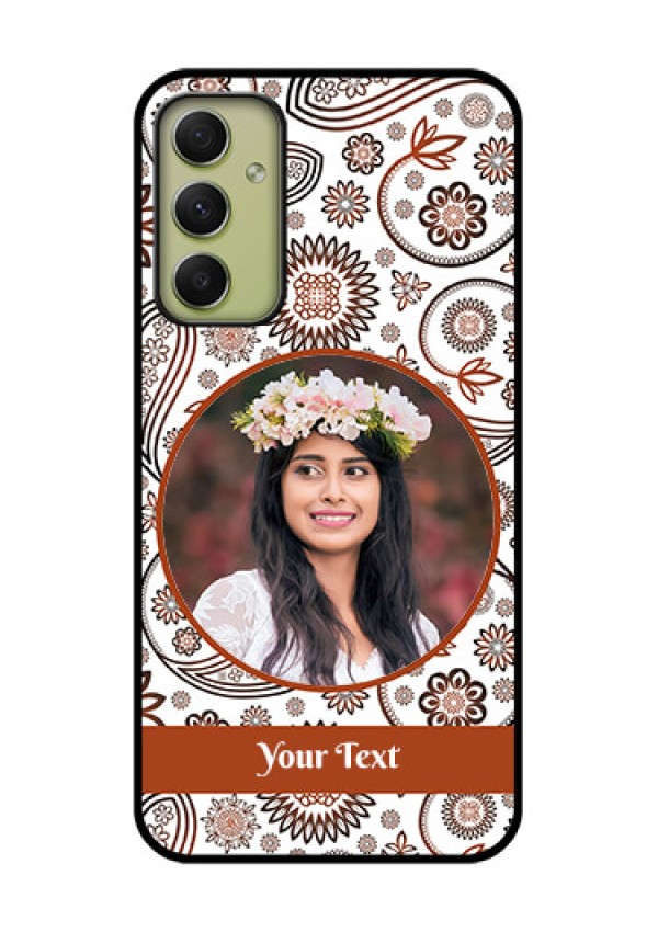 Galaxy A34 5G Custom Glass Mobile Case - Abstract Flower Design