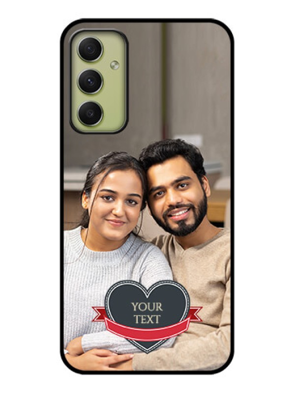 Custom Galaxy A34 5G Custom Glass Phone Case - Just Married Couple Design