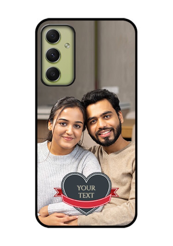 Galaxy A34 5G Custom Glass Phone Case - Just Married Couple Design