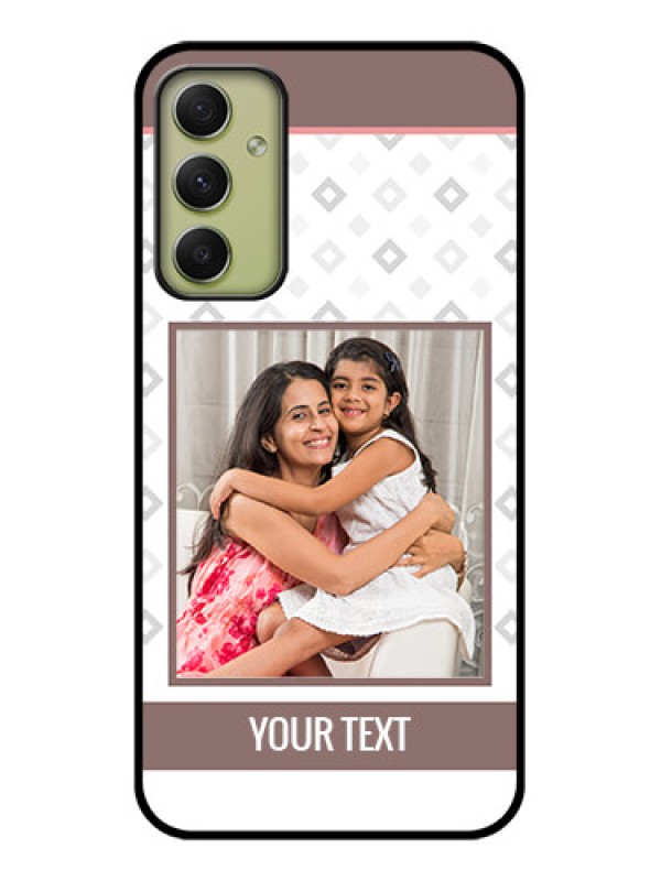 Custom Galaxy A34 5G Photo Printing on Glass Case - Simple Diamond Design