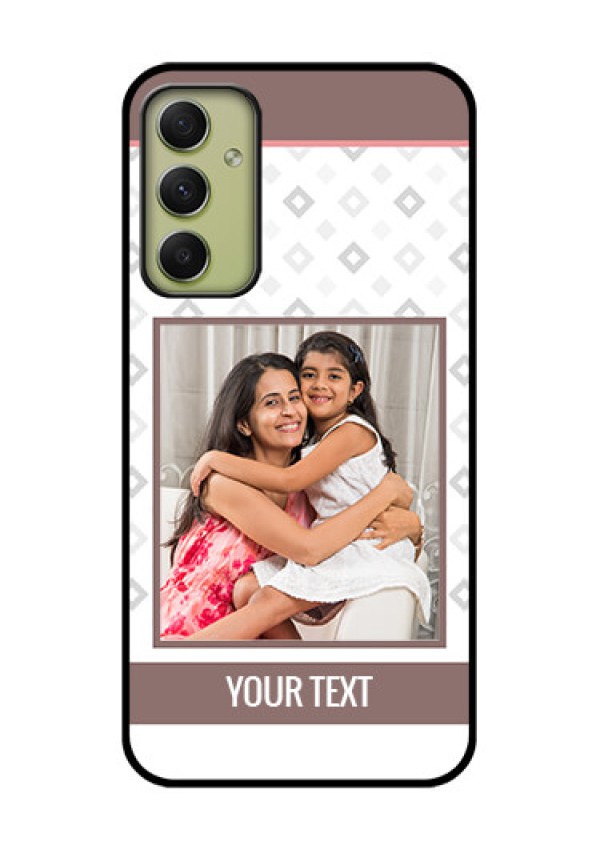 Galaxy A34 5G Photo Printing on Glass Case - Simple Diamond Design