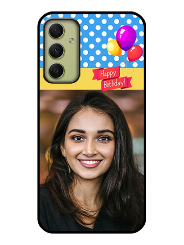 Custom Galaxy A34 5G Custom Glass Mobile Case - Happy Birthday Design