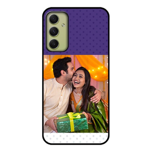Galaxy A34 5G Personalized Glass Phone Case - Violet Pattern Design Galaxy A34 5G Personalized Glass Phone Case - Violet Pattern Design