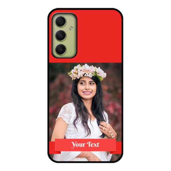 Galaxy A34 5G Custom Glass Phone Case - Simple Red Color Design Galaxy A34 5G Custom Glass Phone Case - Simple Red Color Design