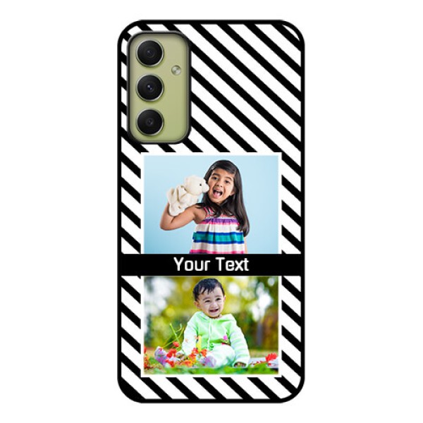 Galaxy A34 5G Photo Printing on Glass Case - Black And White Stripes Design Galaxy A34 5G Photo Printing on Glass Case - Black And White Stripes Design