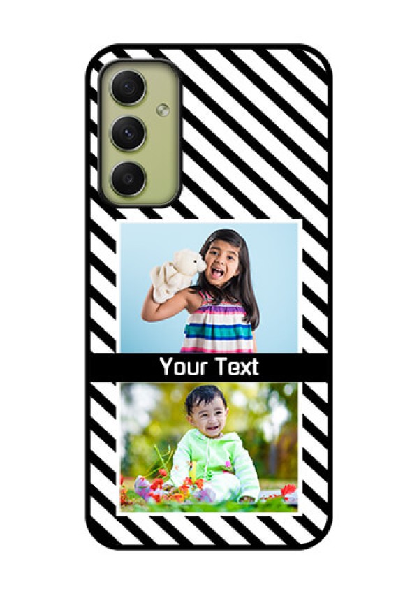 Galaxy A34 5G Photo Printing on Glass Case - Black And White Stripes Design