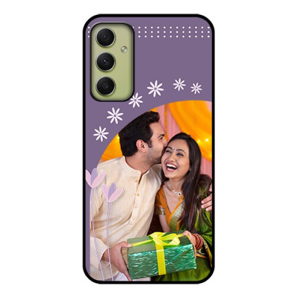 Galaxy A34 5G Custom Glass Mobile Case - Lavender flowers design