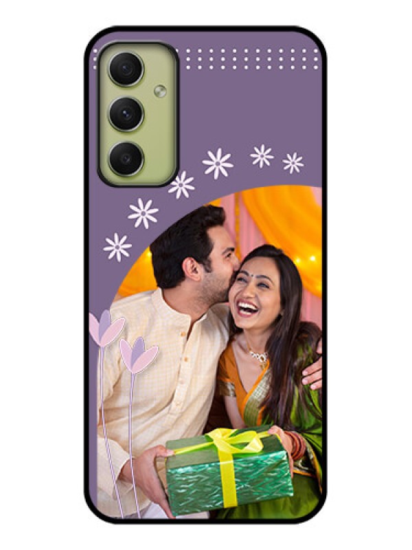 Custom Galaxy A34 5G Custom Glass Mobile Case - Lavender flowers design