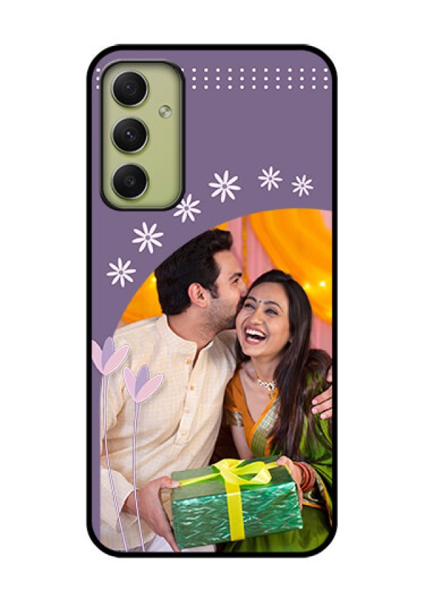 Galaxy A34 5G Custom Glass Mobile Case - Lavender flowers design