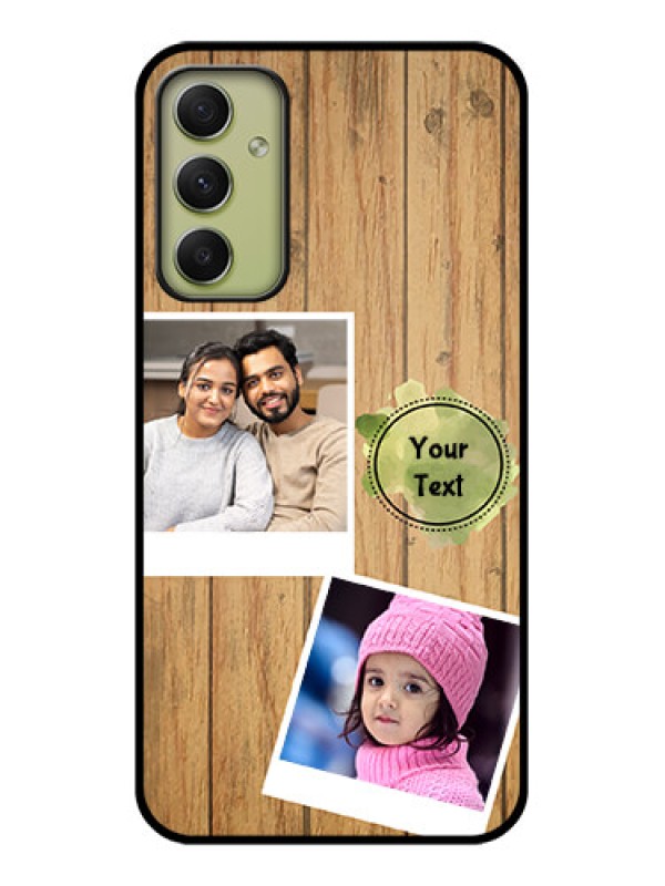 Custom Galaxy A34 5G Custom Glass Phone Case - Wooden Texture Design