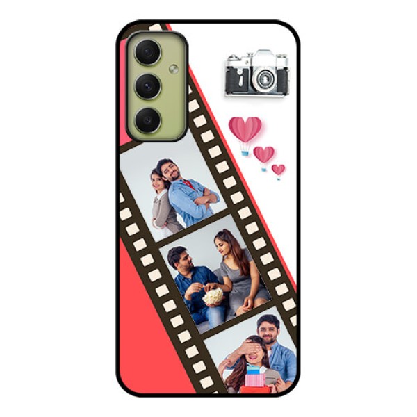 Galaxy A34 5G Personalized Glass Phone Case - 3 Image Holder with Film Reel Galaxy A34 5G Personalized Glass Phone Case - 3 Image Holder with Film Reel