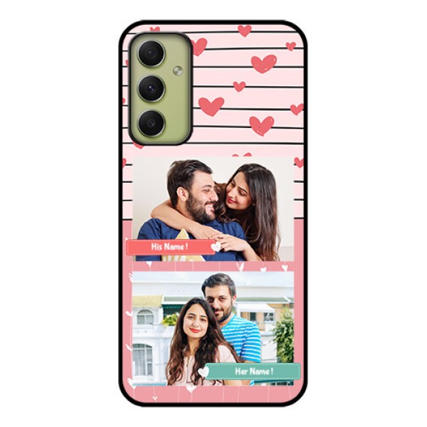 Galaxy A34 5G Custom Glass Mobile Case - Photo with Heart Design