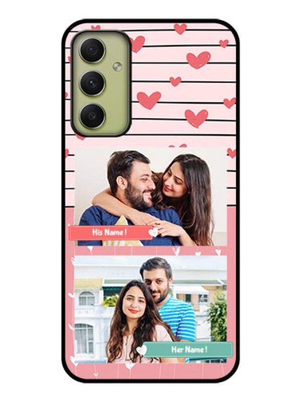 Custom Galaxy A34 5G Custom Glass Mobile Case - Photo with Heart Design