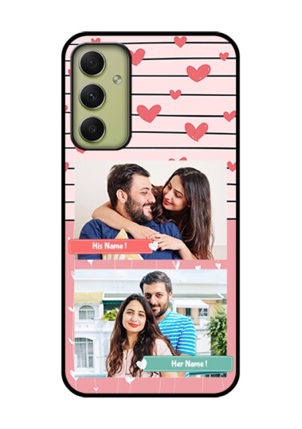 Galaxy A34 5G Custom Glass Mobile Case - Photo with Heart Design