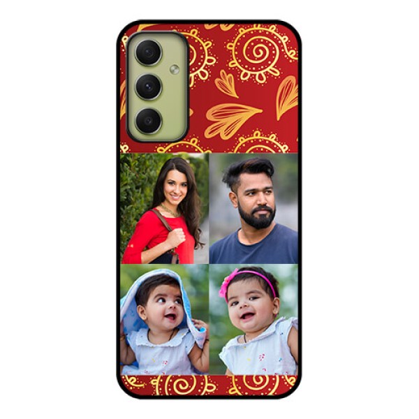 Galaxy A34 5G Photo Printing on Glass Case - 4 Image Traditional Design