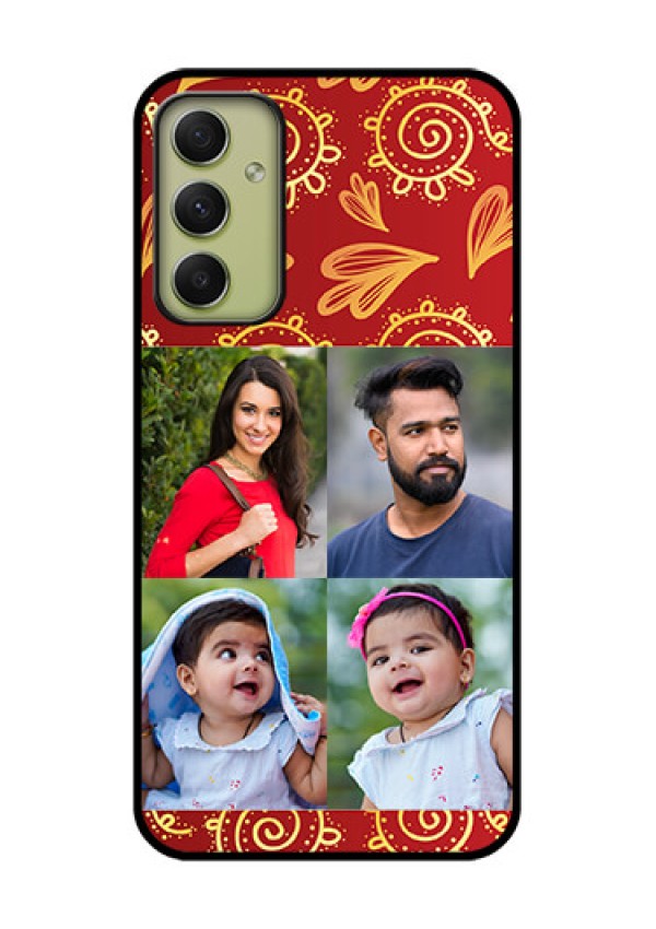 Galaxy A34 5G Photo Printing on Glass Case - 4 Image Traditional Design