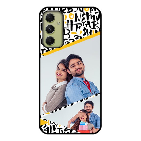 Galaxy A34 5G Custom Glass Mobile Case - Letters Pattern Design