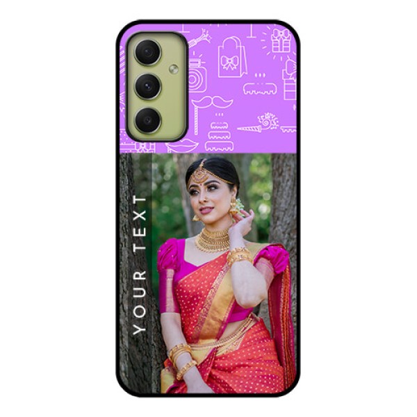 Galaxy A34 5G Custom Glass Mobile Case - Birthday Icons Design Galaxy A34 5G Custom Glass Mobile Case - Birthday Icons Design
