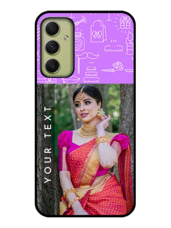 Custom Galaxy A34 5G Custom Glass Mobile Case - Birthday Icons Design