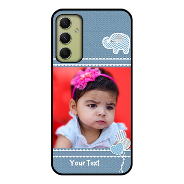 Galaxy A34 5G Photo Printing on Glass Case - with Kids Pattern Design
